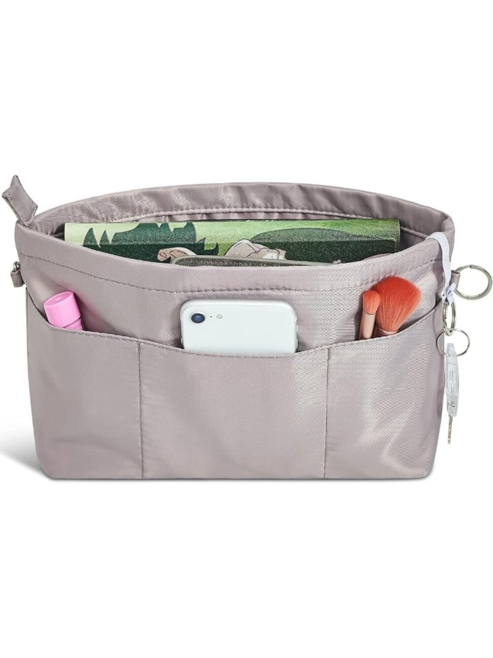 Premium Nylon Tote Purse Organizer with 13 Pockets - Bag Insert for Handbags